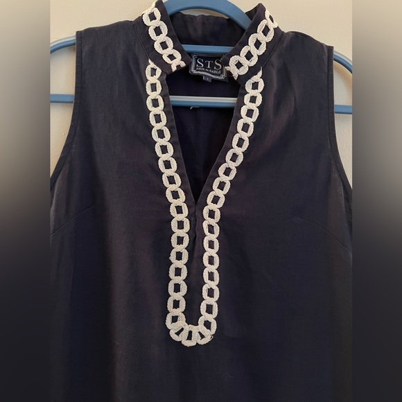 Sail to Sable Navy Blue Linen Maxi Dress - Size 1 - Picture 2 of 5